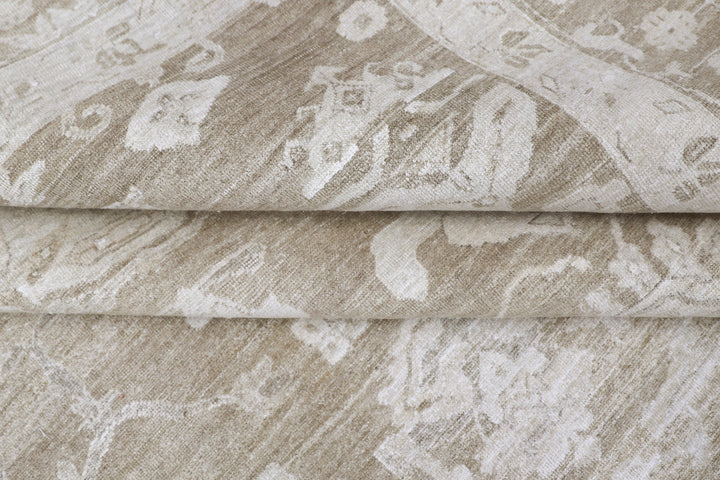 Brown Antique Revival Wool Silk Blend Rug