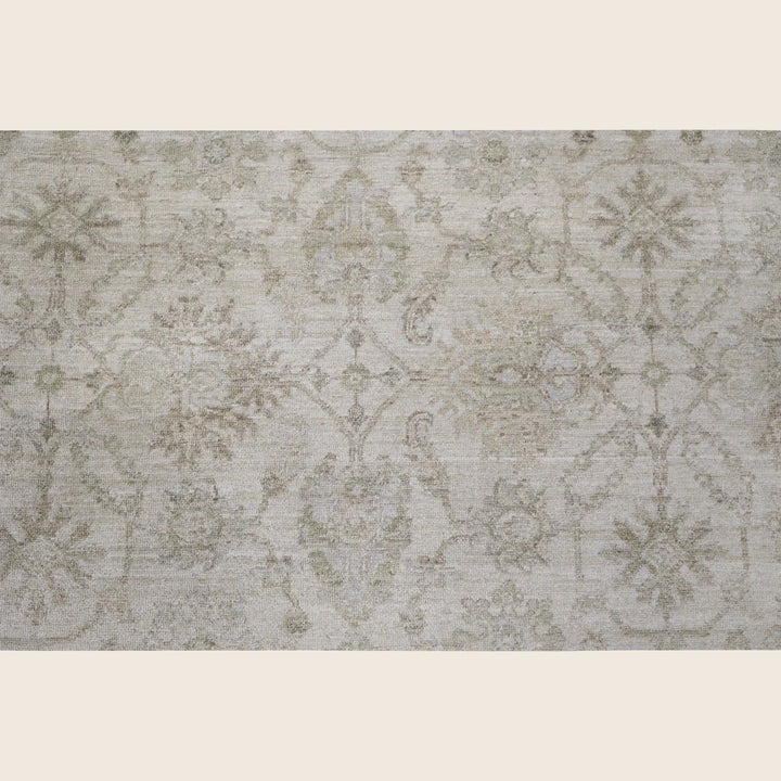 Ivory Antique Revival Wool Silk Blend Rug - 6' x 9'