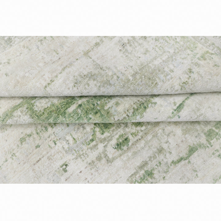 Green Contemporary Wool Rug - 6' x 9'