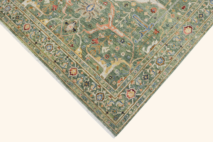 Green Antique Revival Wool Rug