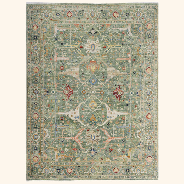 Green Antique Revival Wool Rug