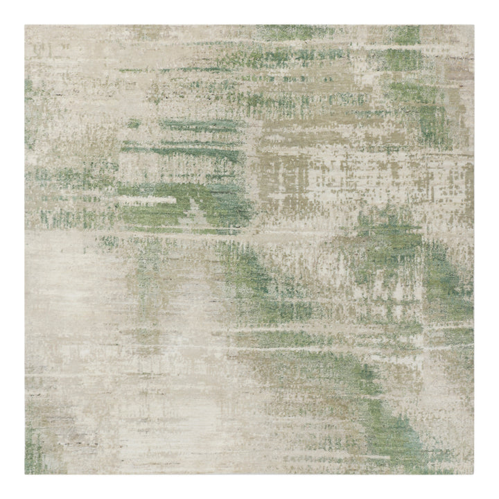 Green Contemporary Wool Rug - 6' x 6'
