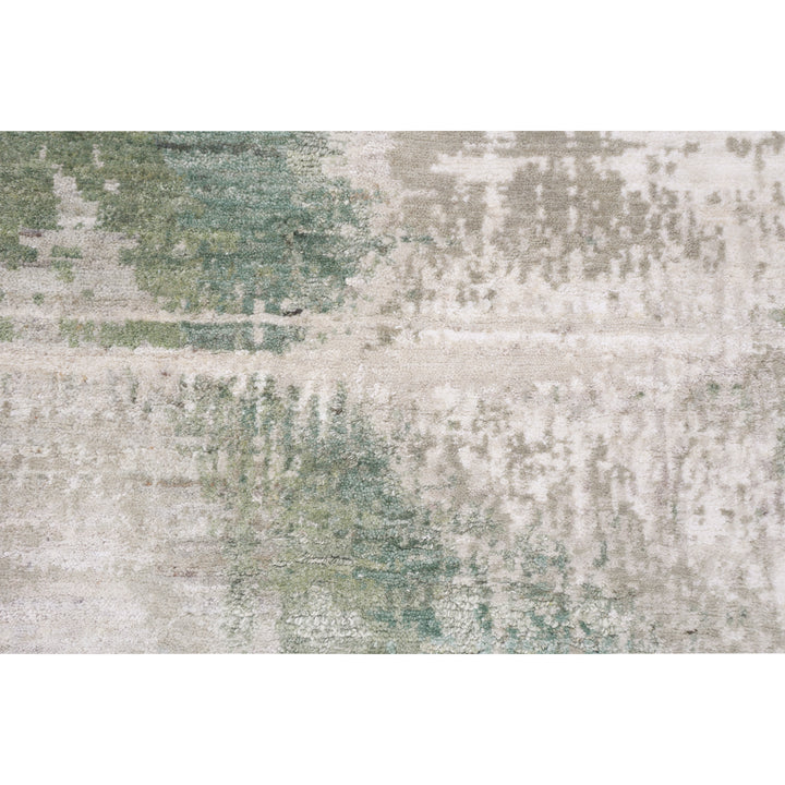 Green Contemporary Wool Rug - 6' x 6'