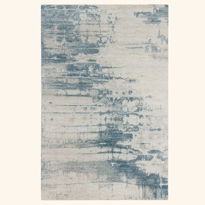Blue Contemporary Wool Rug - 6' x 9'