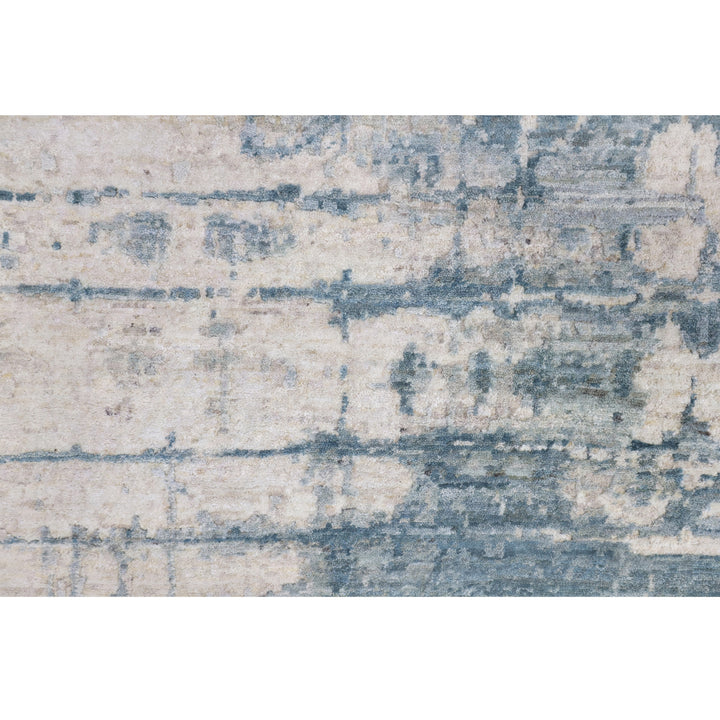 Blue Contemporary Wool Rug - 6' x 9'