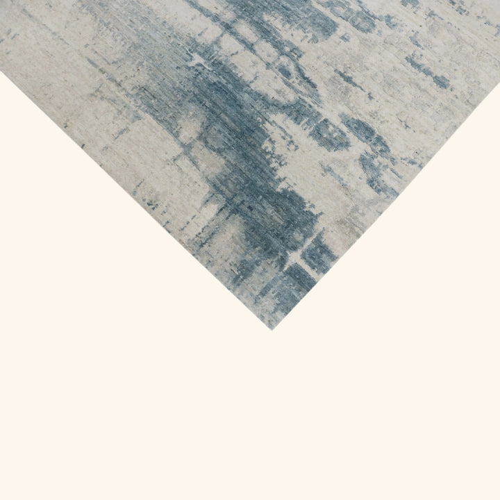 Blue Contemporary Wool Rug - 6' x 9'