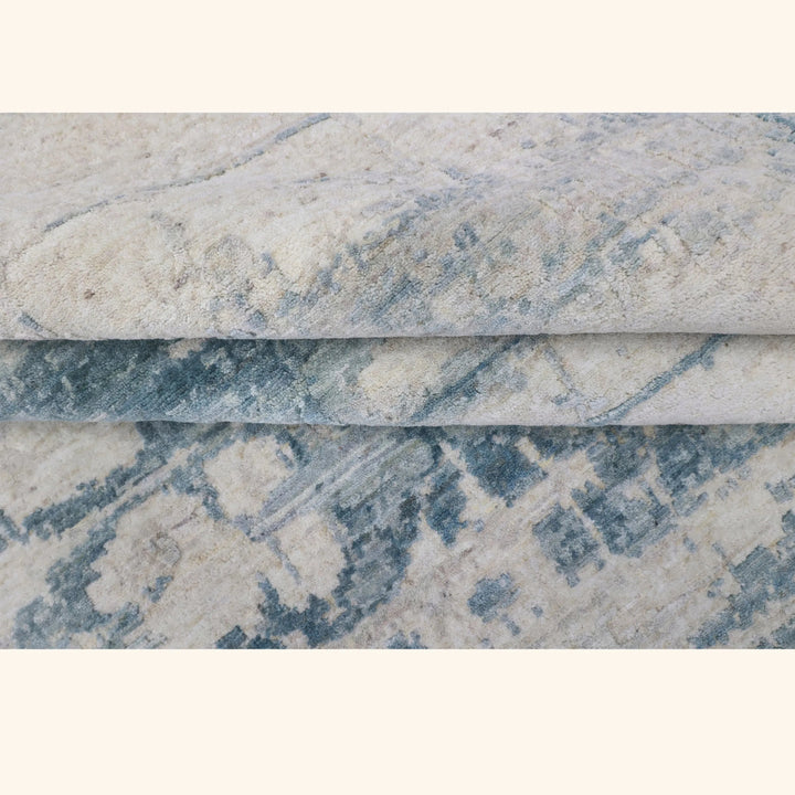 Blue Contemporary Wool Rug - 6' x 9'