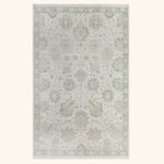 Ivory Antique Revival Wool Silk Blend Rug - 6' x 9'