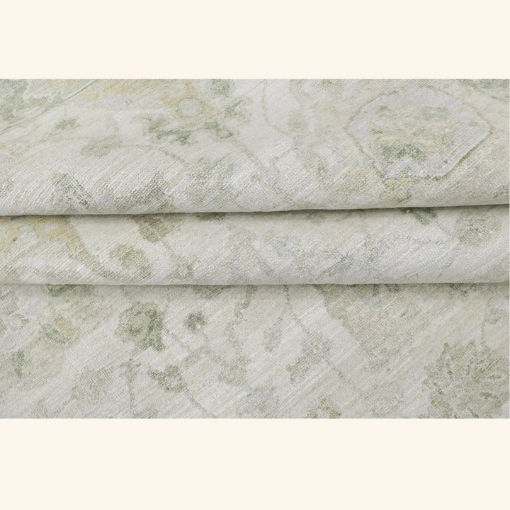 Ivory Antique Revival Wool Silk Blend Rug - 6' x 9'