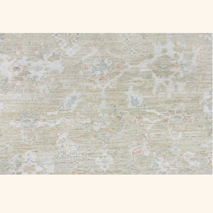 Ivory Blue Contemporary Wool Rug - 6' x 9'