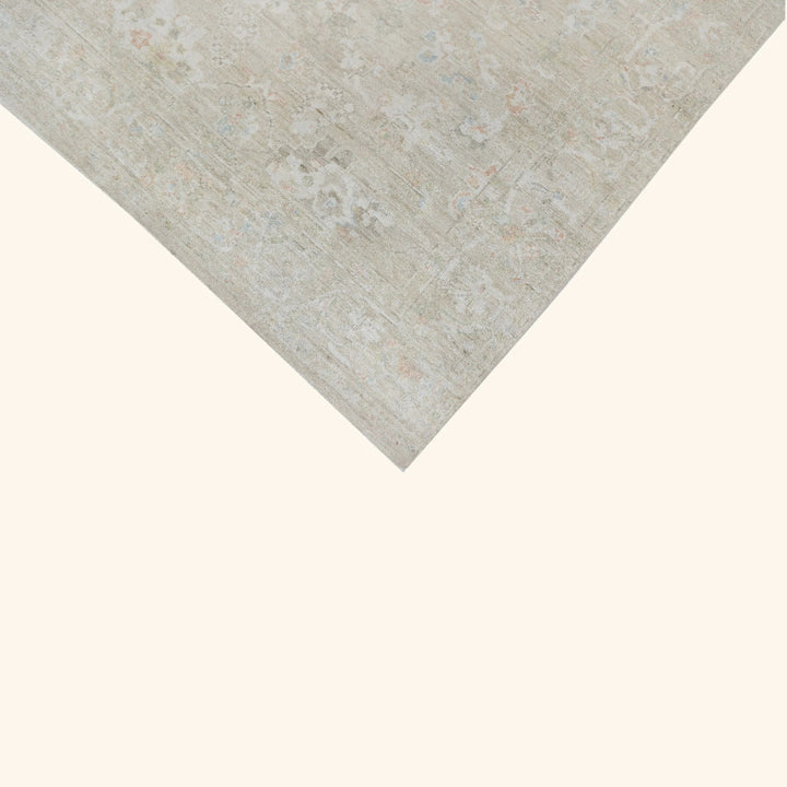 Ivory Blue Contemporary Wool Rug - 6' x 9'