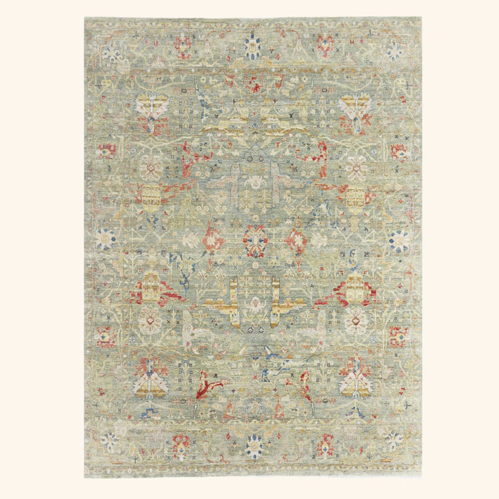 Sage Antique Revival Wool Rug - 8' x 10'