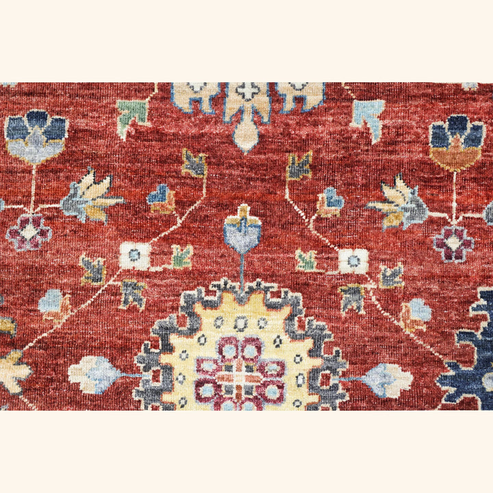 Red Antique Revival Wool Rug - 9' x 12'