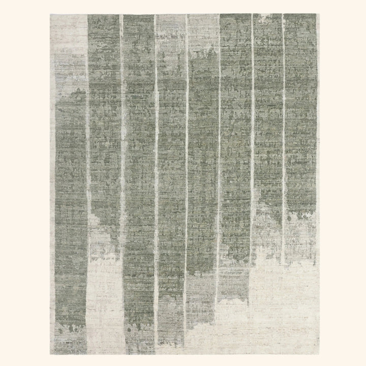Green Contemporary Wool Rug - 8' x 10'