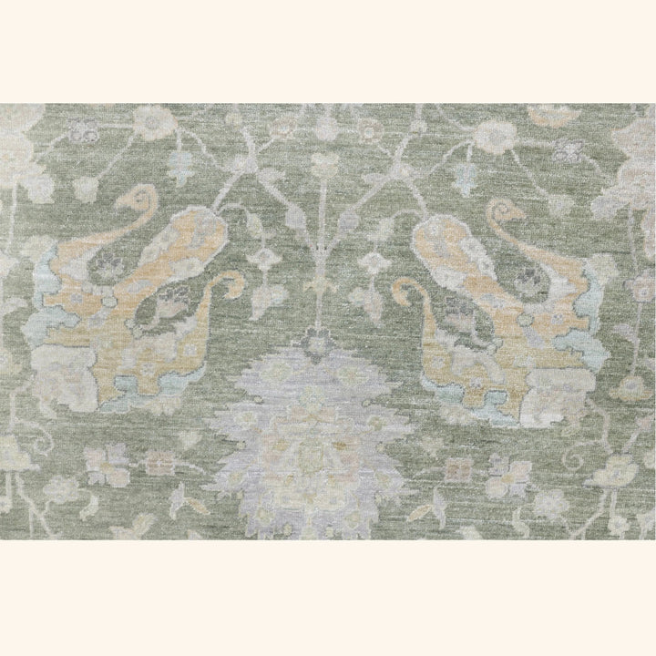 Sage Antique Revival Wool Silk Blend Rug - 8' x 10'