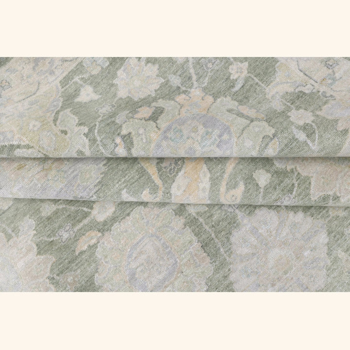 Sage Antique Revival Wool Silk Blend Rug - 8' x 10'