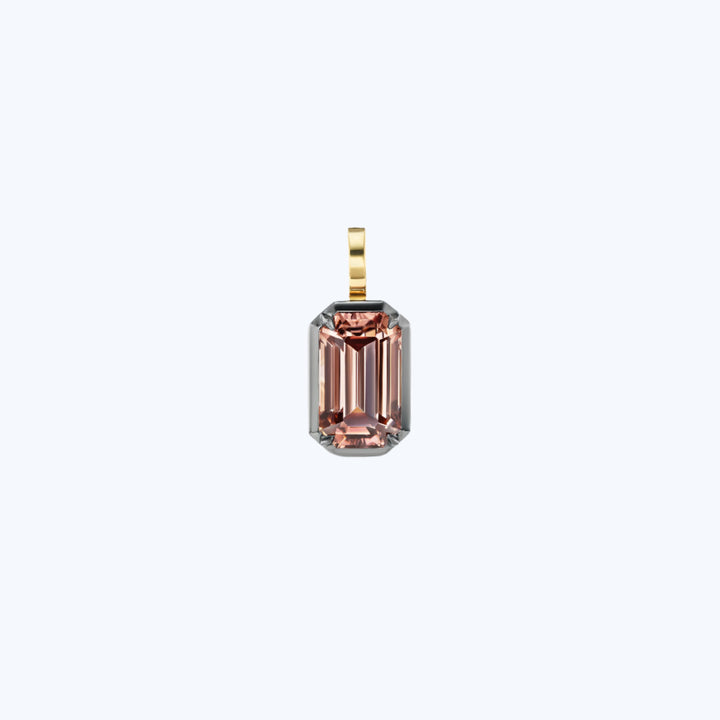 Collet Set Brownish-Pinkish Zircon Charm