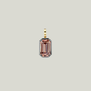 Collet Set Brownish-Pinkish Zircon Charm - hover