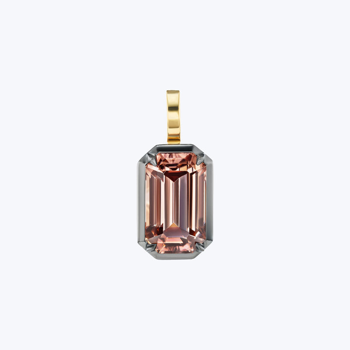 Collet Set Brownish-Pinkish Zircon Charm