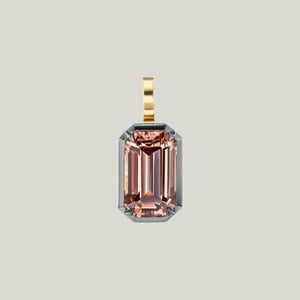 Collet Set Brownish-Pinkish Zircon Charm