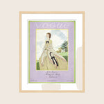 Vintage Vogue Cover, "Woman in an Old Fashioned Dress", Pierre Brissaud