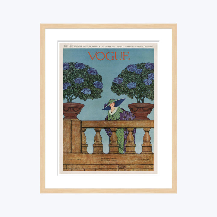 Vintage Vogue Cover, "A Woman at a Balustrade", Wilson Karcher