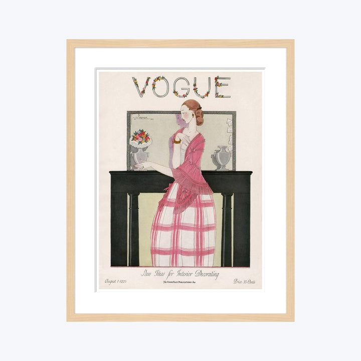Vintage Vogue Cover, "A Woman in Front of a  Mirror", Georges Lepape