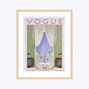 Vintage Vogue Cover, "Woman Carrying a Bouquet", Pierre Brissaud