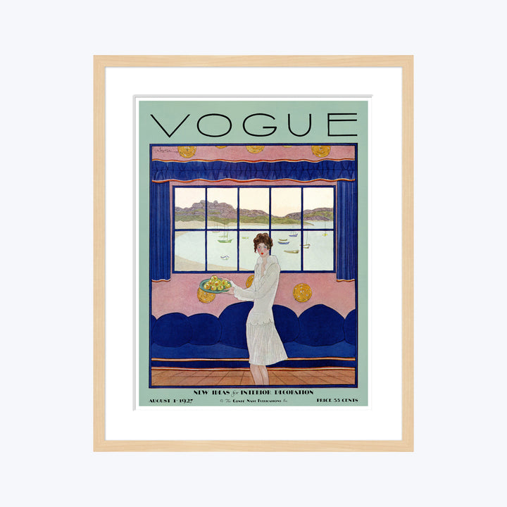 Vintage Vogue Cover, "Woman in Front of a Window", Georges Lepape