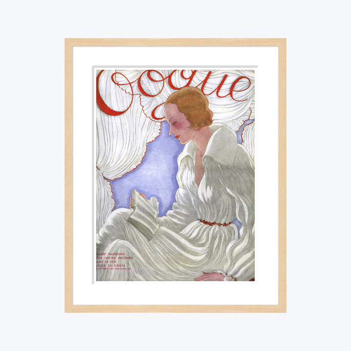 Vintage Vogue Cover, "A Woman Reading a Book", Georges Lepape