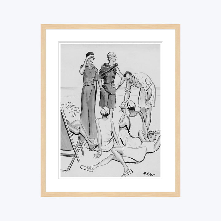 Vogue Illustration, "A Group of Young People on the Lido Beach", Rene ouet-Willaumez 2