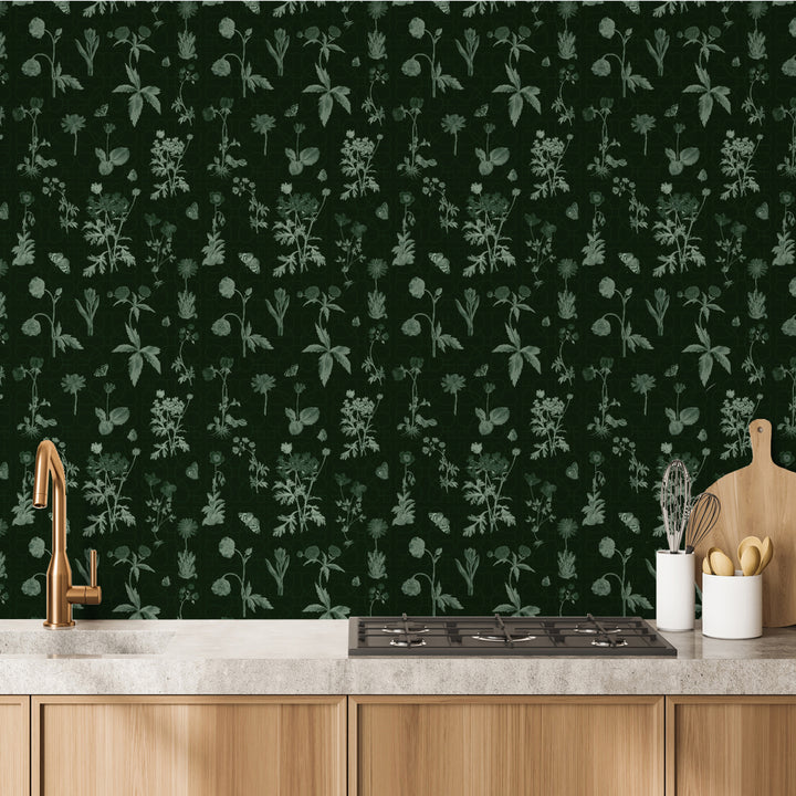 Tonal Flower Journal Dark Greens