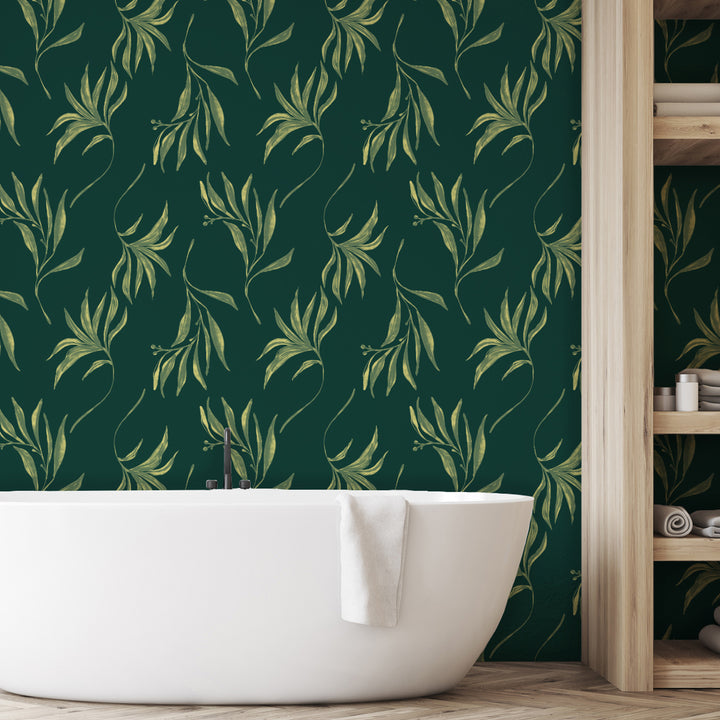 Painterly Branches Green