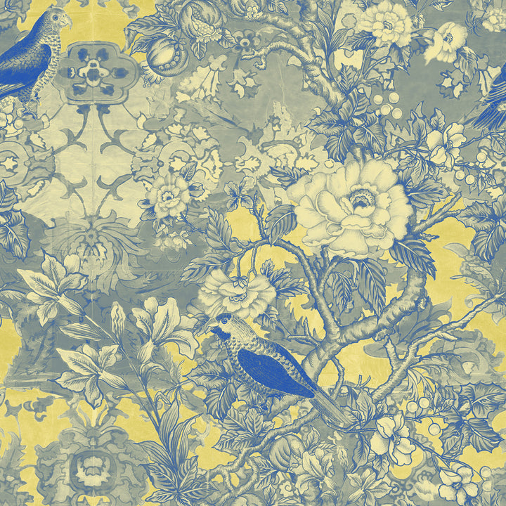 Garden Delight Blue on Gold