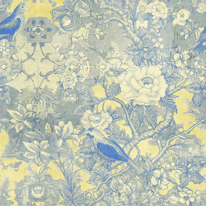 Garden Delight Faded Blue and Yellow