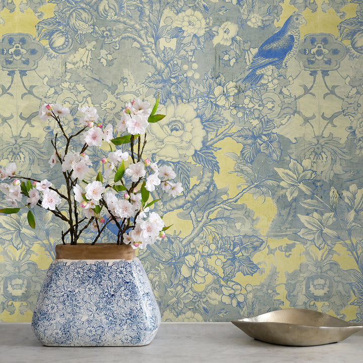 Garden Delight Faded Blue and Yellow