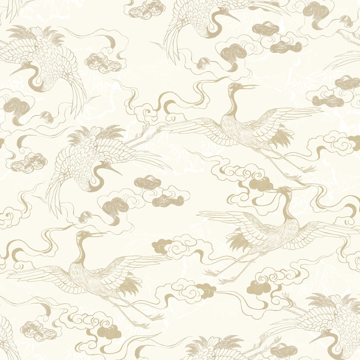 Floating Dreamy Cranes Cream