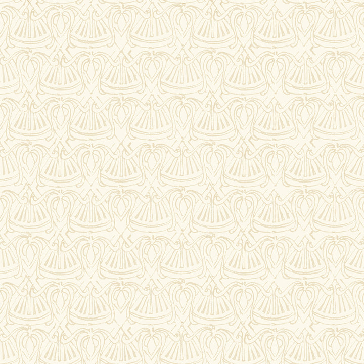 Fans and Bows Tan on Cream