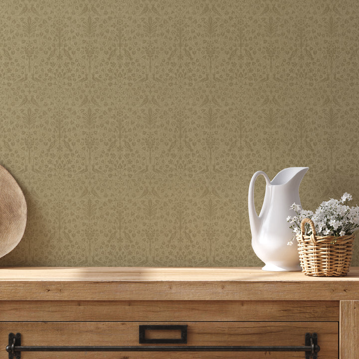 Textured Woodland Tapestry Beige