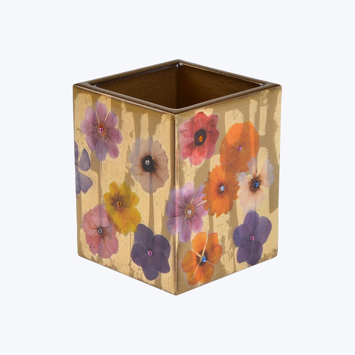 Fleur Brush Holder Gold