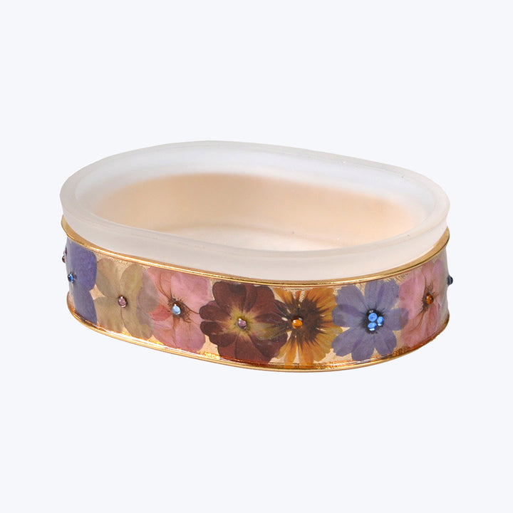Fleur Oval Soap Dish Gold