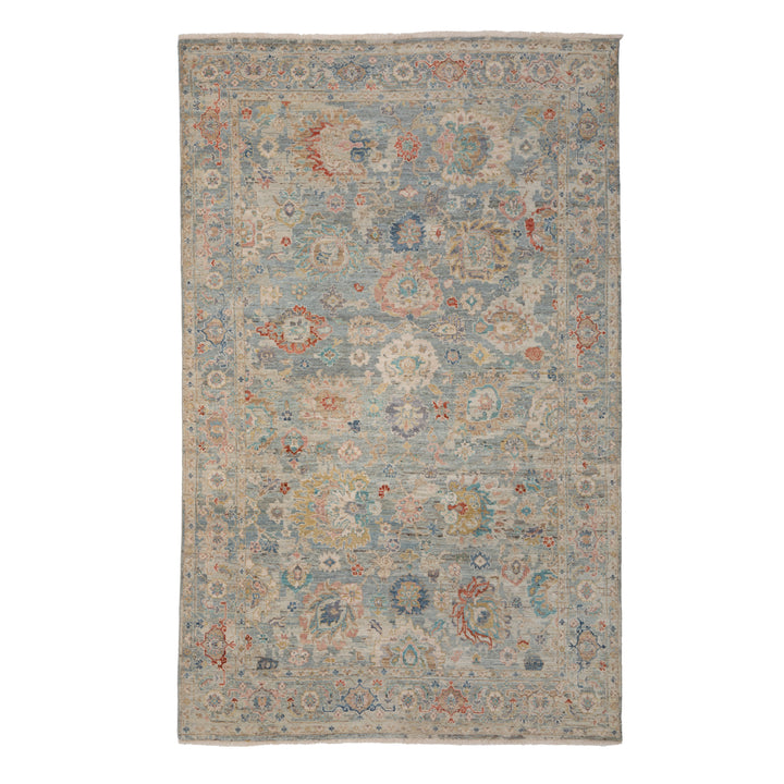 Light Blue Anqitue Revival Wool Rug 6x9