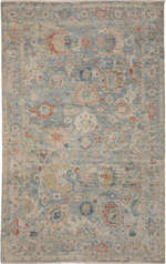 Light Blue Anqtiue Revival Wool Rug