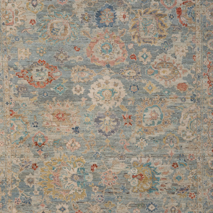 Light Blue Anqitue Revival Wool Rug 6x9