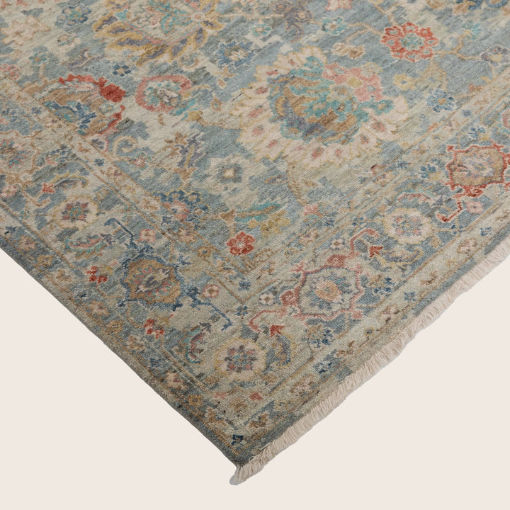 Light Blue Anqitue Revival Wool Rug 6x9