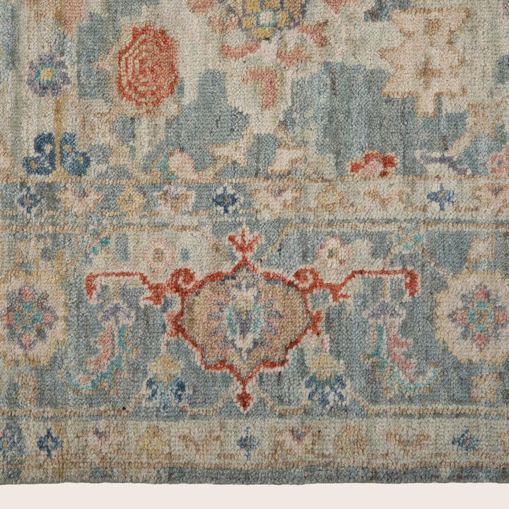 Light Blue Anqitue Revival Wool Rug 6x9