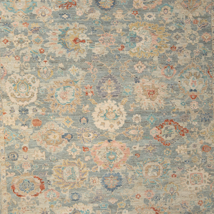 Light Blue Anqitue Revival Wool Rug 9x12