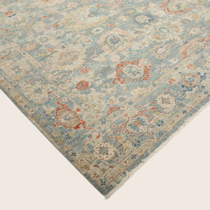 Light Blue Anqitue Revival Wool Rug 9x12