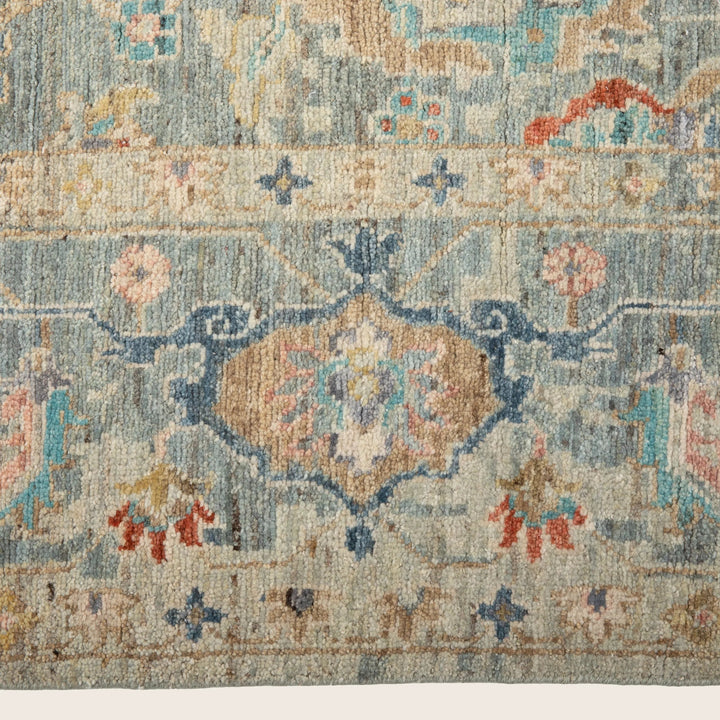 Light Blue Anqitue Revival Wool Rug 9x12
