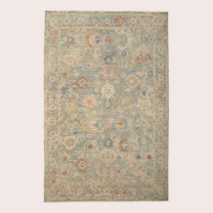 Light Blue Anqitue Revival Wool Rug 10x14
